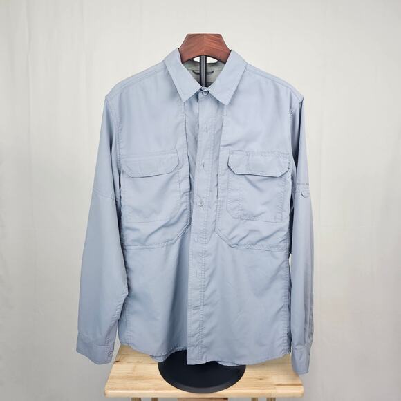 Royal Robbins Insect Shield Shirt Men’s Medium Gray - Relaxed Fit Outdoor Travel - Picture 1 of 4